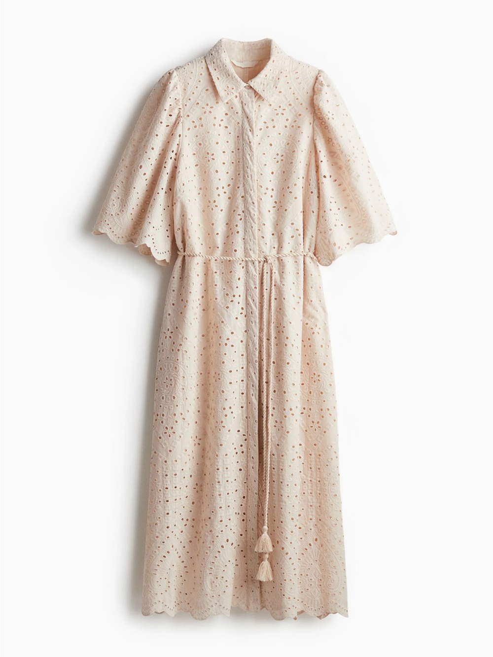 H&M Eyelet Embroidered Shirt Dress